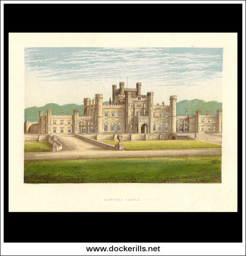 Lowther Castle, Nr Clifton, Westmoreland, England. Antique Print, Chromoxylograph 1880.