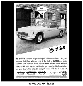 M.G. MGB Sports Car. Original Vintage Advert From August, 1963.