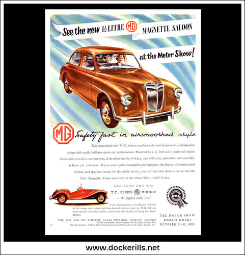 M.G. Magnette. BMC. Original Vintage Advert From October 23rd 1953