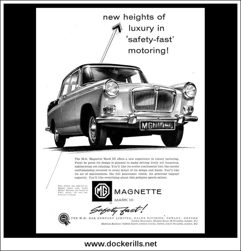M.G. Magnette Mk III. BMC. Original Vintage Advert From November, 1959.