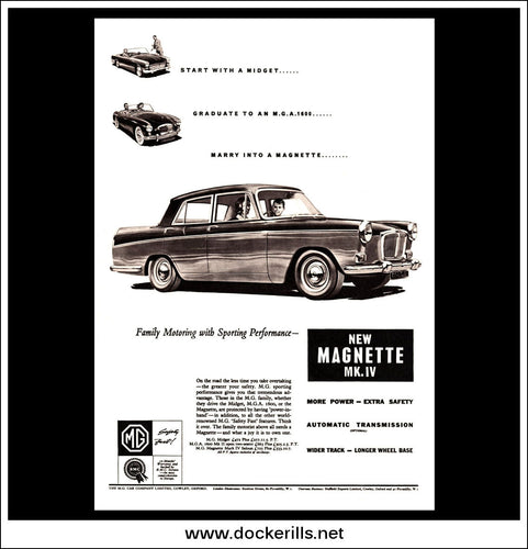M.G. Magnette Mark IV. BMC. Original Vintage Advert From March 17th 1962.