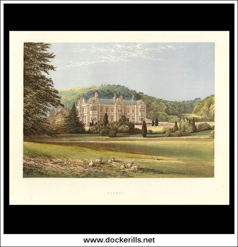 Mamhead, Near Exmouth, Devonshire, England. Antique Print, Chromoxylograph 1880.