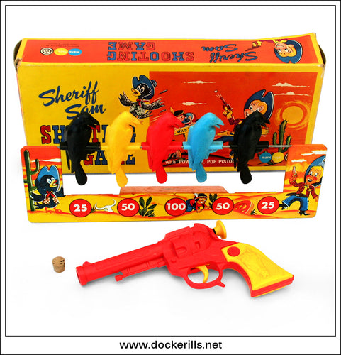 Sheriff Sam Shooting Game. Vintage Tin Plate Shooting Game, Marx, Great Britain