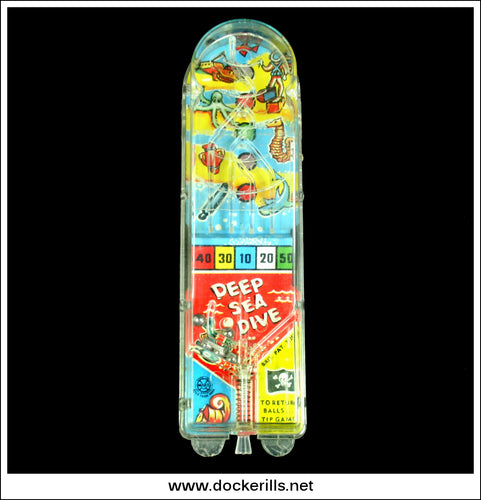 Deep Sea Dive Bagatelle. Vintage Tin Plate Backed Bagatelle Game, Marx, Great Britain 1.