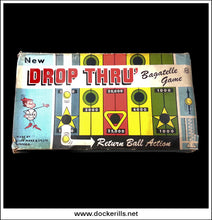 Drop Thru Bagatelle. Vintage Tin Plate Backed Bagatelle Game, Marx, Great Britain 2.