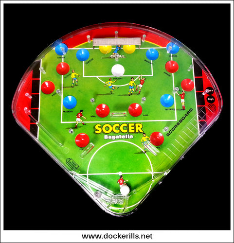 Soccer Bagatelle. Vintage Tin Plate Backed Bagatelle Game, Marx, Great Britain 1.