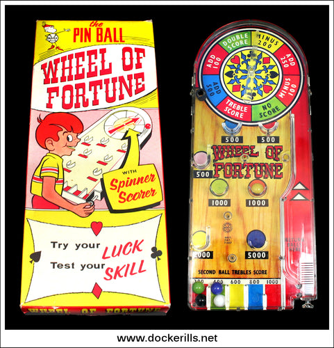 Marx Wheel Of Fortune Bagatelle. Vintage Tin Plate Backed Bagatelle Game, Great Britain.