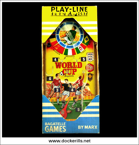 Marx World Cup Bagatelle. Vintage Tin Plate Backed Bagatelle Game 1970, Great Britain.