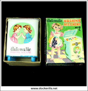 Automatic Washing Machine No. 2, Vintage Tin Plate Clockwork / Wind-Up Novelty Toy, Masudaya, Japan 1.