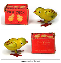 Vintage Pick Chick Clockwork / Wind-Up Novelty Toy, Masudaya, Japan.