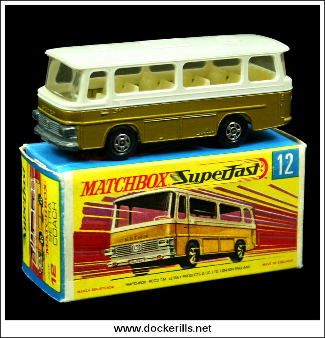 Matchbox Setra Coach No. 12d - Matchbox 1-75 Series. Original Box. (Gold) 1.