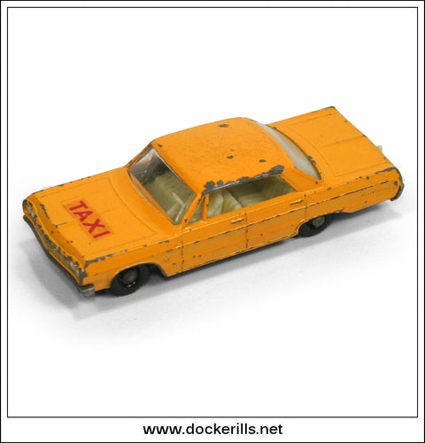 Matchbox 1-75 No. 20c, Chevrolet Impala Taxi, 1965-69. FOR RESTORATION.