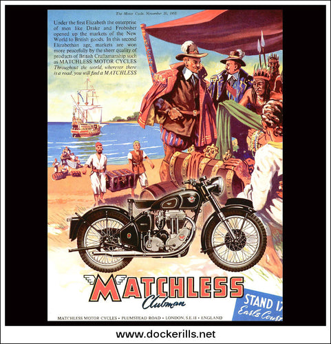 Matchless Clubman Motorbike. Original Vintage Advert From November, 1952.