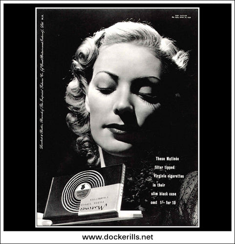 Matinee Cigarettes. Original Vintage Advert From April 26th, 1939.