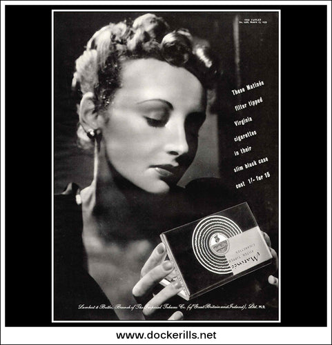 Matinee Cigarettes. Original Vintage Advert From March 13th, 1939.