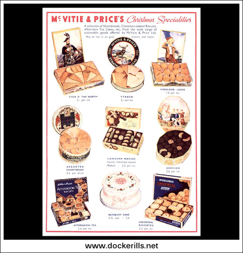 McVitie & Price's Biscuits. Original Vintage Advert From December 9th, 1936.