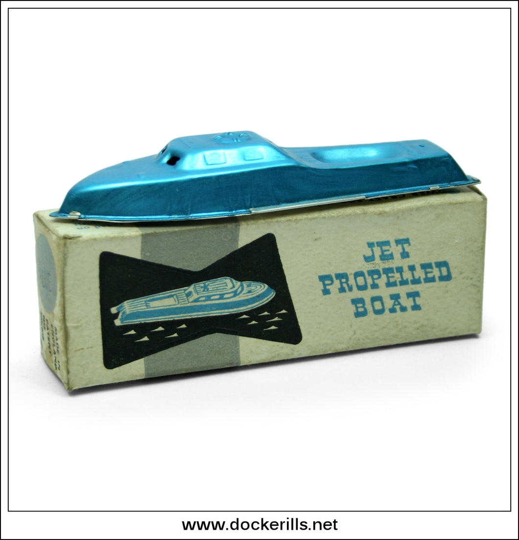 Jet Propelled Boat. Vintage Toy Boat, Mechanex Ltd., Great Britain (Blue).