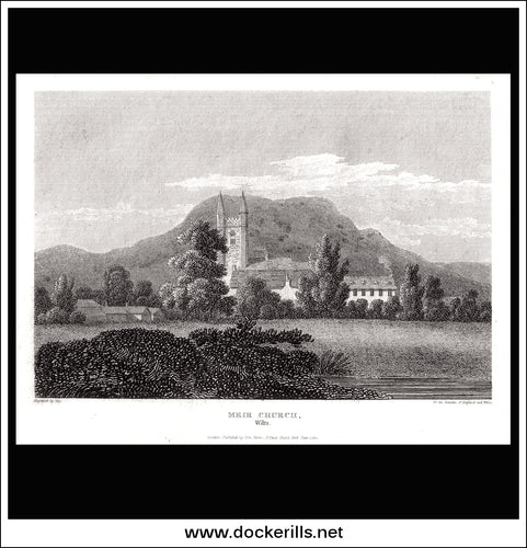 Meir Church, Wiltshire, England. Antique Print, Copper Plate Engraving 1812.