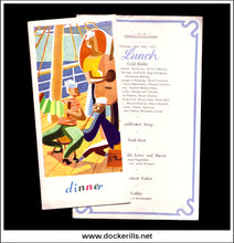 Lunch & Dinner Menus From M.S. Venus, Bergen Steamship Co. April 3rd-10th 1952. Ocean Liner 1.