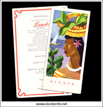 Lunch & Dinner Menus From M.S. Venus, Bergen Steamship Co. April 3rd-10th 1952. Ocean Liner 3.