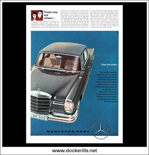 Mercedes-Benz 220 220 S 220 SE. Original Vintage Advert From 1960