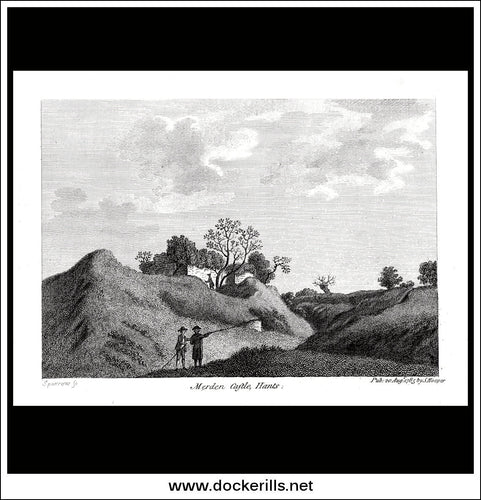Merden Castle, Hampshire, England. Antique Print, Copper Plate Engraving 1785.