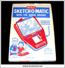 Vintage Merit Sketch-O-Matic drawing toy box.