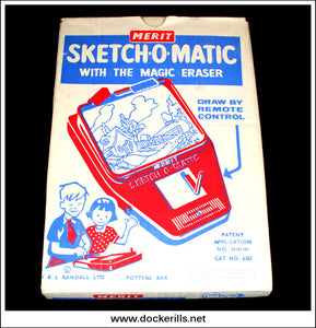 Vintage Merit Sketch-O-Matic drawing toy box.
