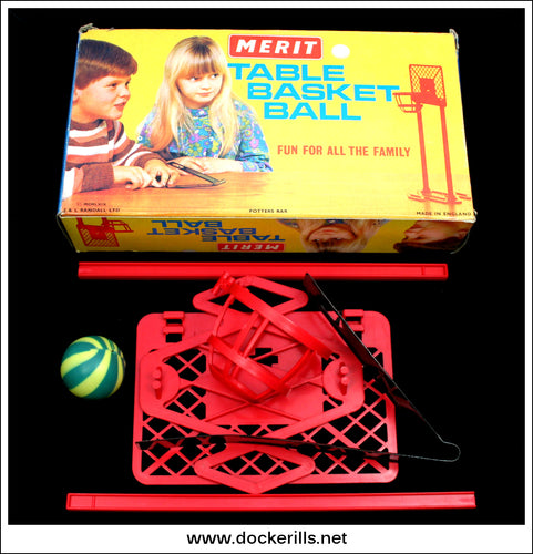 Vintage Merit Table Basket Ball Game. J & L Randall Ltd. Red.