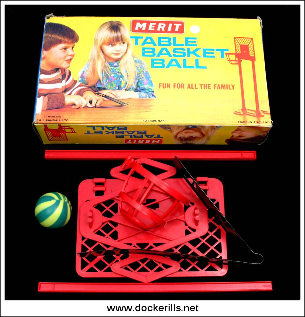 Vintage Merit Table Basket Ball Game. J & L Randall Ltd. Red.