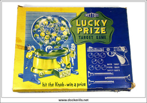Lucky Prize Target Game. Vintage Tin Plate Shooting Game, Mettoy, Great Britain