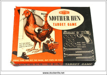 Mother Hen Target Game. Vintage Tin Plate Shooting Game, Mettoy, Great Britain.