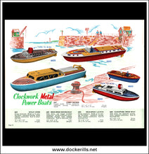 Mettoy Catalogue 1953 - Clockwork / Wind-Up Boats.