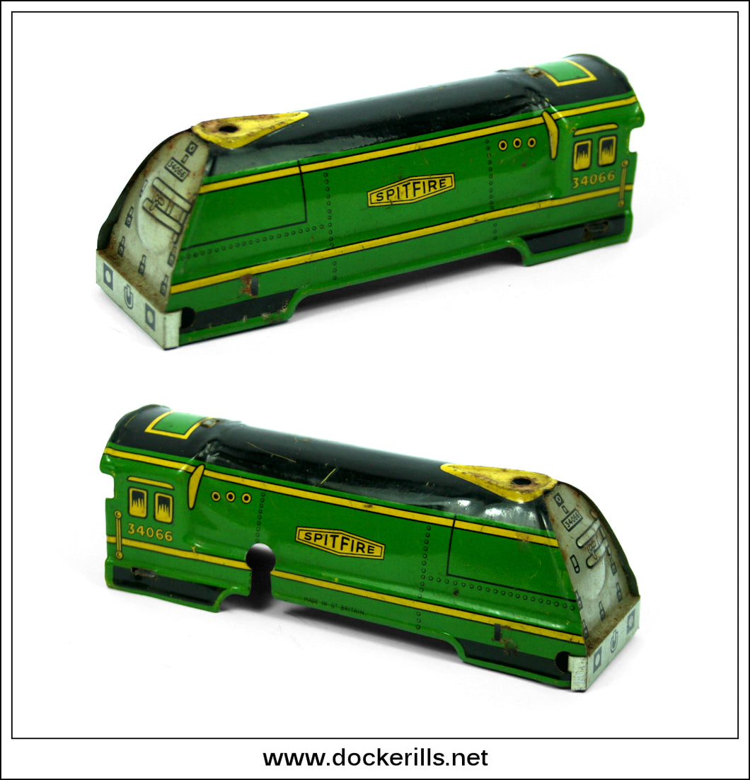 Mechanical Streamline Locomotive, Mettoy, Great Britain. TIN TOY SPARE PART - Locomotive Shell.