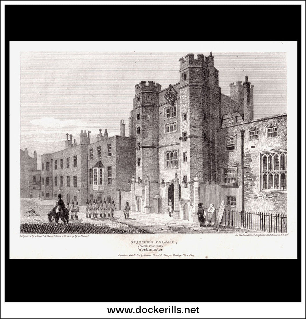 antique a view of St. James's Palace (North West View) Westminster England