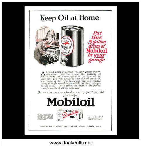 Mobiloil. Original Vintage Advert From August 3rd, 1929.