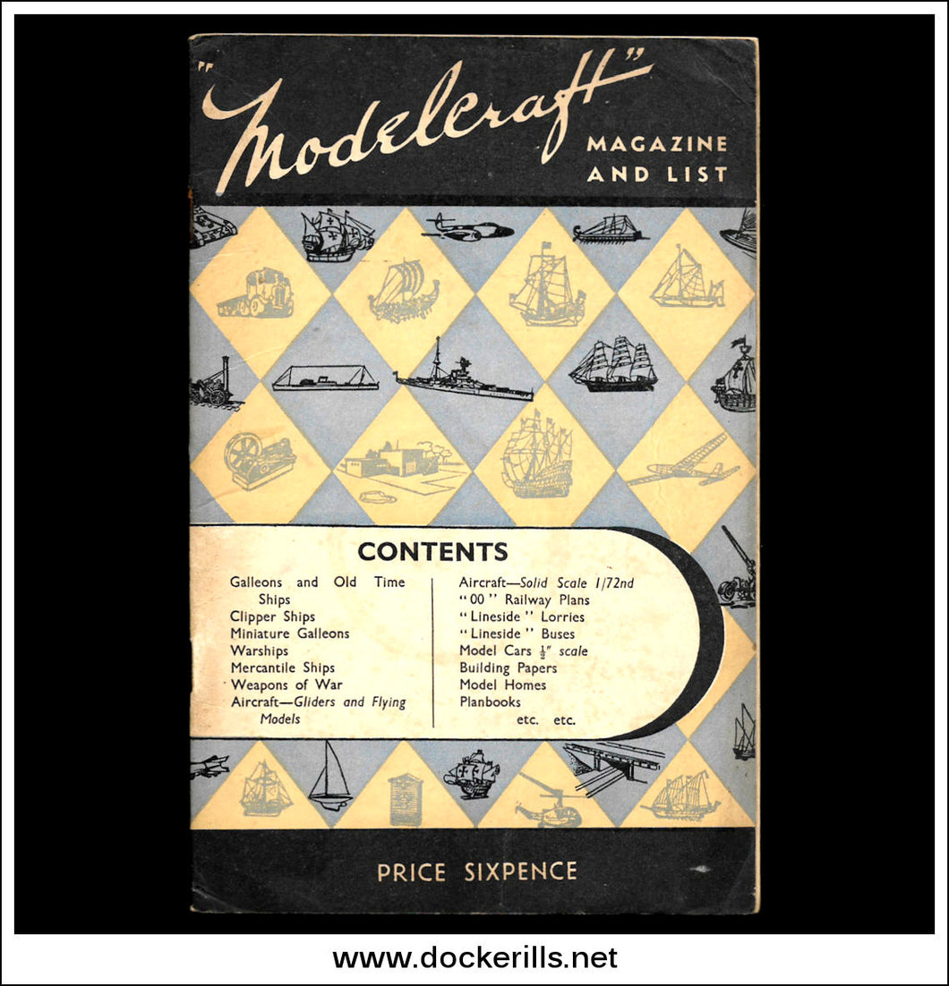 Modelcraft Catalogue (Magazine & List) August 1946. Plans & Materials With Price List.