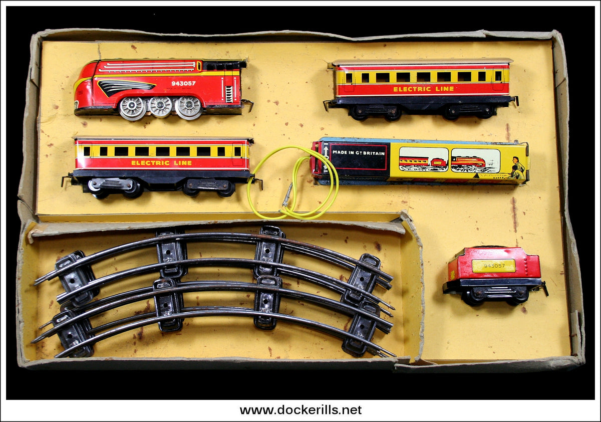 Electric Train Set, Modelex Miniatures, Great Britain. Tin Plate Train ...