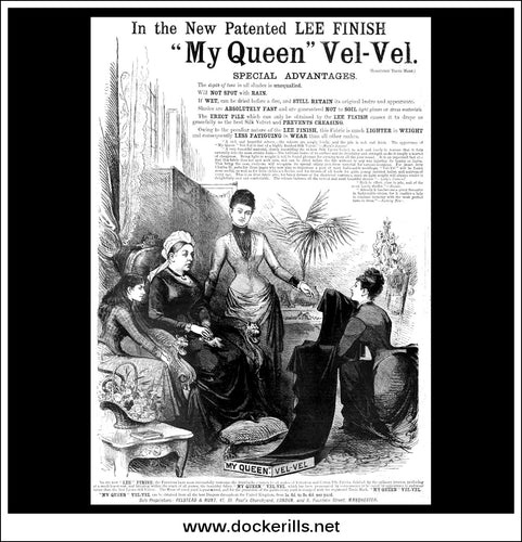 My Queen Vel-Vel. Original Vintage Advert From August 20th, 1887.