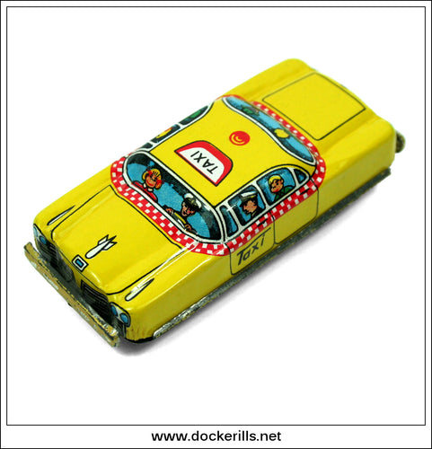 New York Taxi Car, Vintage Tin Plate Friction Novelty Toy, Nakamura, Japan. 290