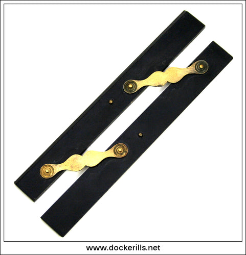 Antique Victorian Brass And Ebony Parallel Rule. Nautical, Maritime, Navigational Ruler.