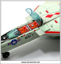 F-14A Jet Fighter "Tomcat". Vintage 1960's Tin Plate Battery Operated Novelty Toy Aeroplane, Nomura, Japan 3.