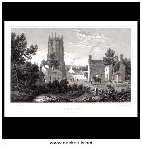 Northop, Flintshire, Wales. Antique Print, Steel Engraving c. 1830.