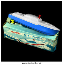 Venture Cabin Cruiser, Nurseryland Products Regd., England. Vintage circa 1950's, toy Boat 1.