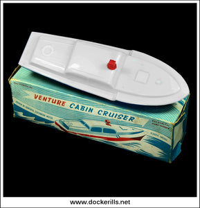 Venture Cabin Cruiser, Nurseryland Products Regd., England. Vintage circa 1950's, toy Boat 2.