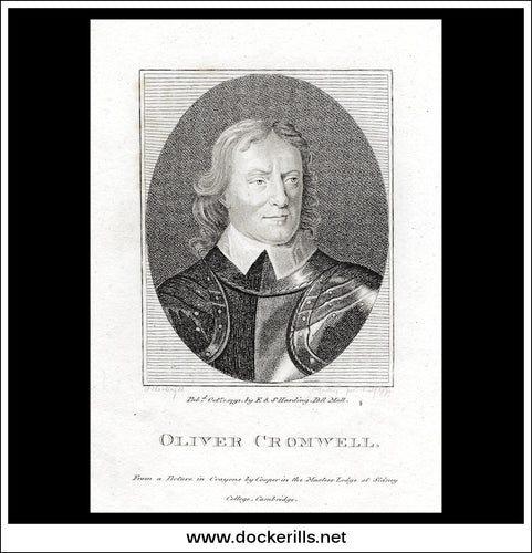 Oliver Cromwell. Antique Print, Copper Plate Engraving 1793.