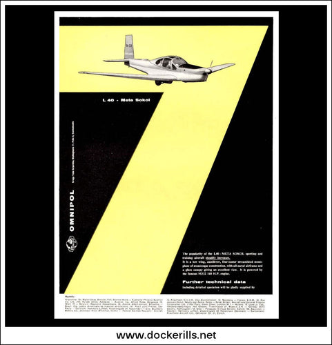 Omnipol L40 Meta Sokol. Original Vintage Advert From 1959.