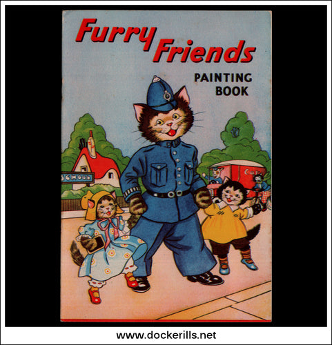 Furry Friends Vintage Childs Painting Book