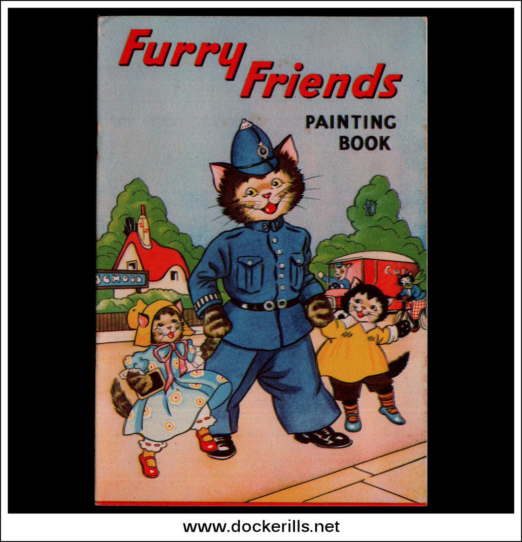 Furry Friends Vintage Childs Painting Book