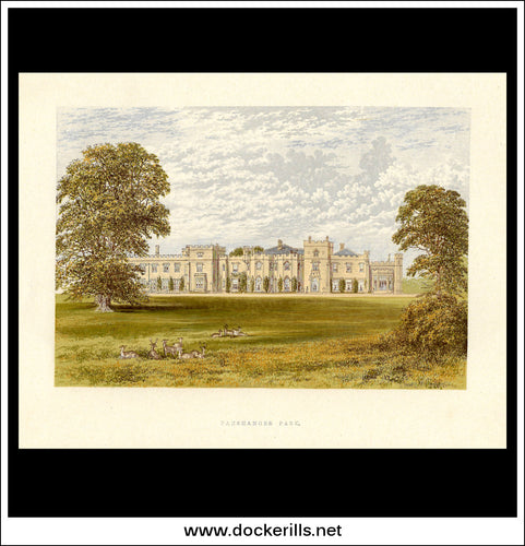 Panshanger Park, Nr Hertford, Hertfordshire, England. Antique Print, Chromoxylograph 1880.